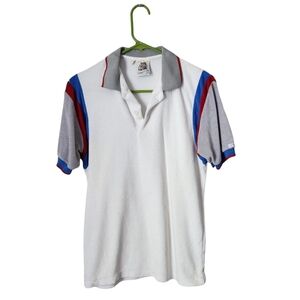 KENNINGTON CALIFORNIA x VINTAGE 70S Terry Cloth Polo Surfer Style white red blue